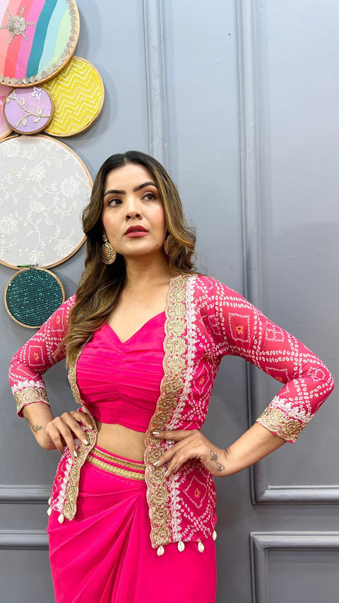 Trending Party Wear Koti With Dhoti Style Sharara Choli