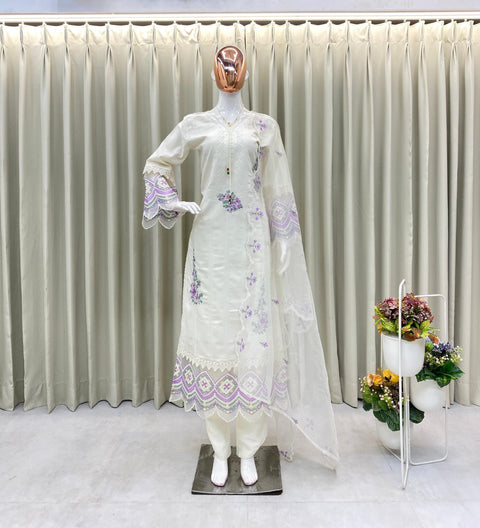 New Designer Collection in Georgette With Heavy Embroidered Work Stitched Suit