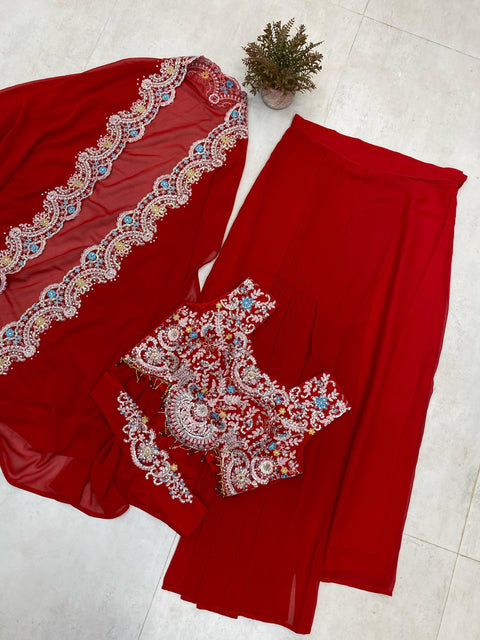 PLATED DHOTI WITH BLOUSE,KOTI AND BELT