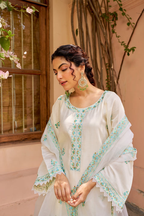 Most Beautiful Pure Chanderi Embroidered Suit