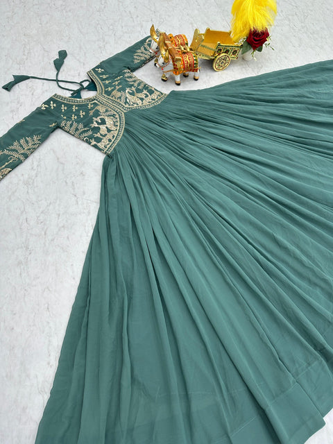 Printed Rayon Blend Stitched Anarkali Gown