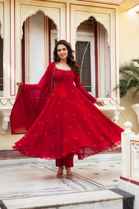 Embellished Anarkali Dress Designer Gown for Women | Evening Gown