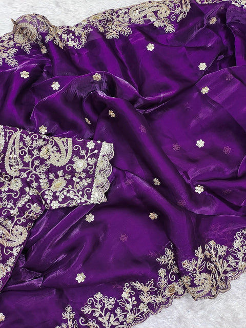 Designer Pure Soft Zimmy Choo Chiffon Silk Saree