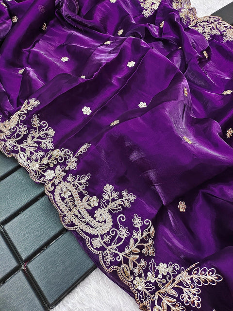 Designer Pure Soft Zimmy Choo Chiffon Silk Saree