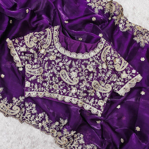 Designer Pure Soft Zimmy Choo Chiffon Silk Saree