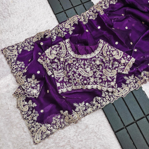 Designer Pure Soft Zimmy Choo Chiffon Silk Saree