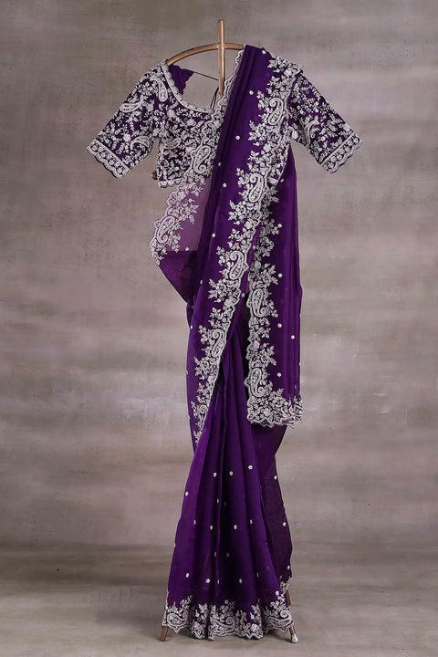 Designer Pure Soft Zimmy Choo Chiffon Silk Saree