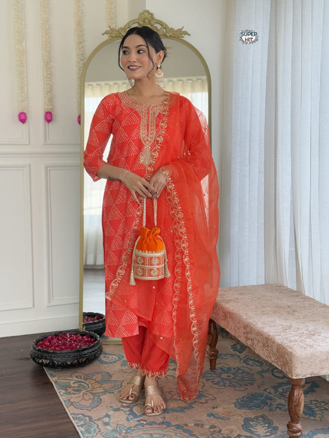 Viscose Embroidered Kurti With Bottom & Dupatta Suit