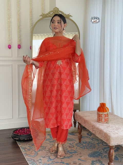 Viscose Embroidered Kurti With Bottom & Dupatta Suit