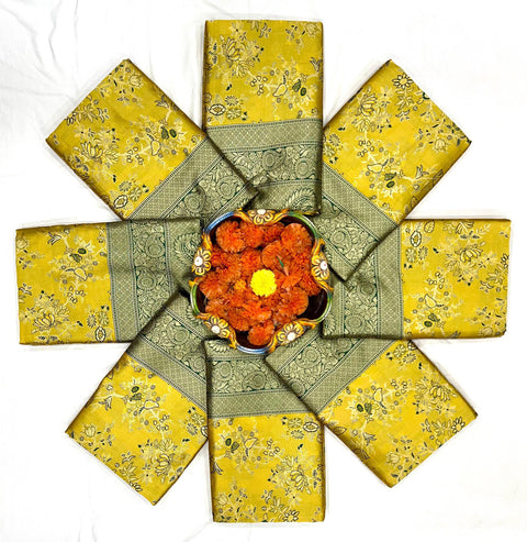 Pure Bright Colour Gold Toned Beautiful Trendy Banarasi Silk Woven Designer