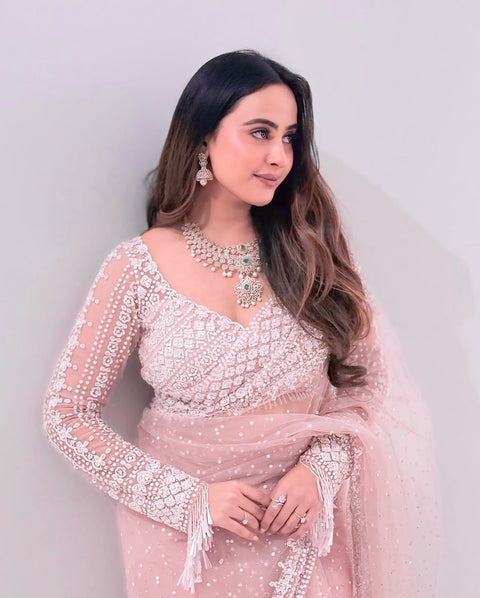 Embroidered Semi-Stitched Lehenga & Unstitched Blouse With Dupatta