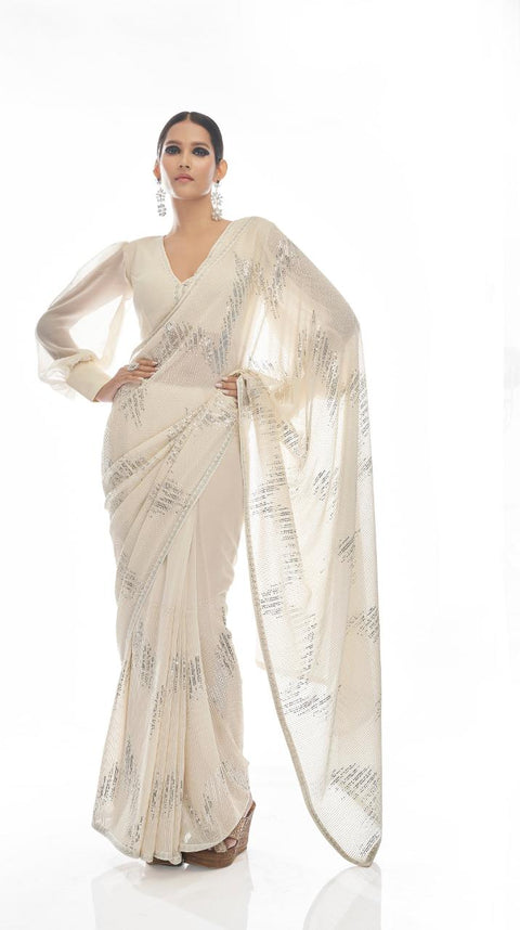 Fancy Embroidery Sequence Work And Hot Pix Boder Saree
