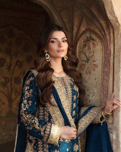 Heavy Embroidery Sequence Work Top-Bottom And Dupatta