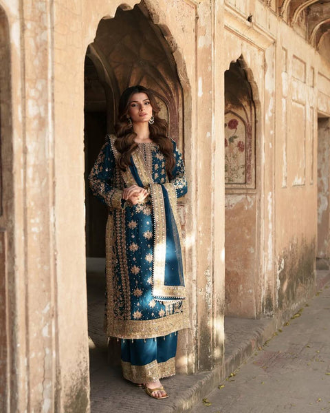 Heavy Embroidery Sequence Work Top-Bottom And Dupatta