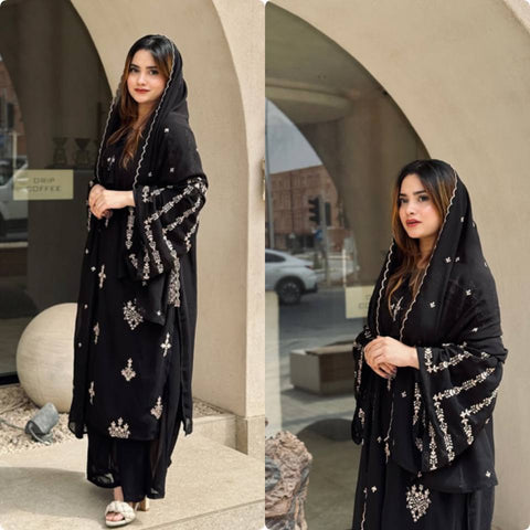 New Superhit Designer Party Wear Look Faux Georgette Suit