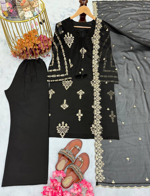 New Superhit Designer Party Wear Look Faux Georgette Suit