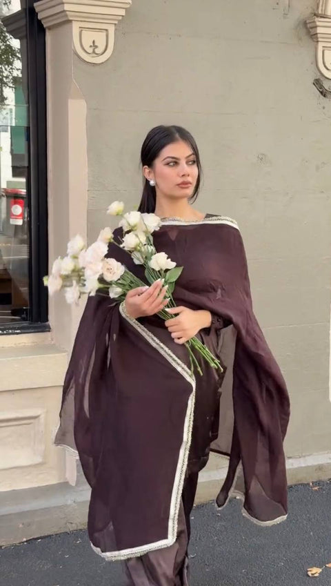 Wonderful Wine Color Japan Satin With Full Sleeve Salwar Suit