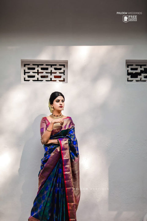 Embellished Banarasi Pure Silk, Jacquard Multicolor Sarees