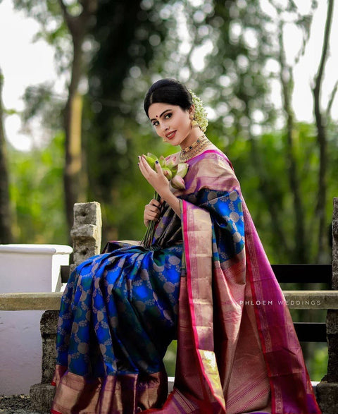 Embellished Banarasi Pure Silk, Jacquard Multicolor Sarees