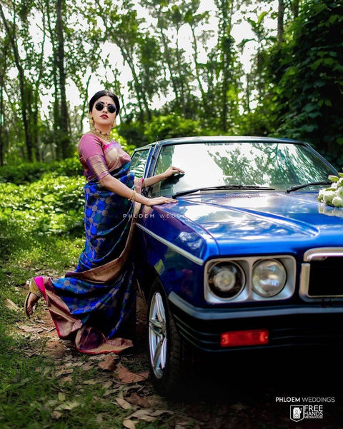 Embellished Banarasi Pure Silk, Jacquard Multicolor Sarees