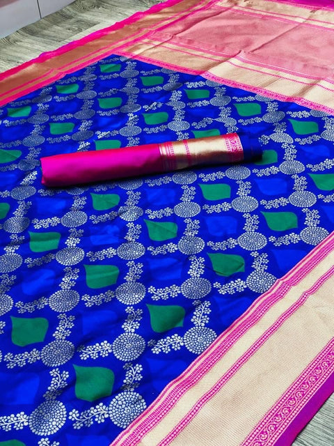 Embellished Banarasi Pure Silk, Jacquard Multicolor Sarees