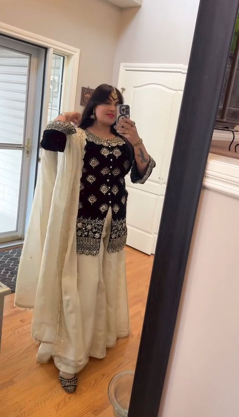 New Designer Heavy Roman Silk Real Mirror Work Pakishtani Suit