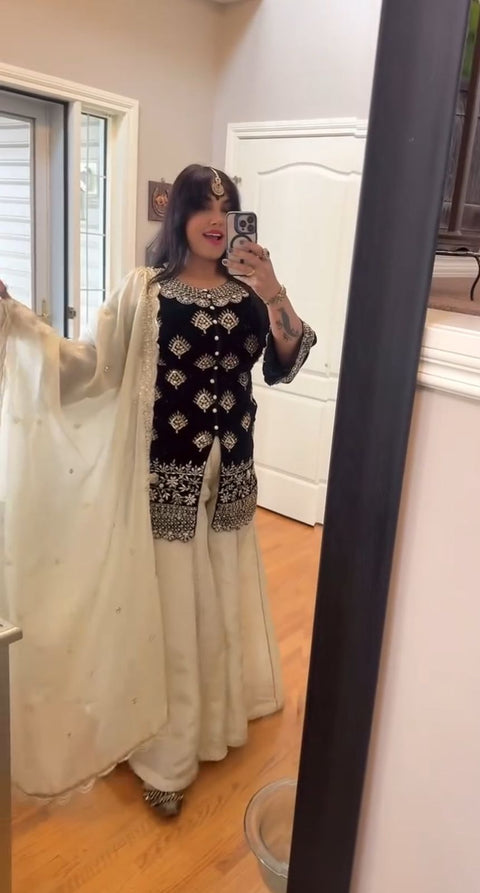 New Designer Heavy Roman Silk Real Mirror Work Pakishtani Suit