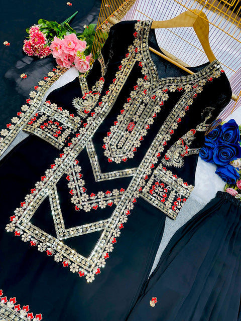 New Designer Collection In Pure Chinnon With Heavy Embroidery wrok