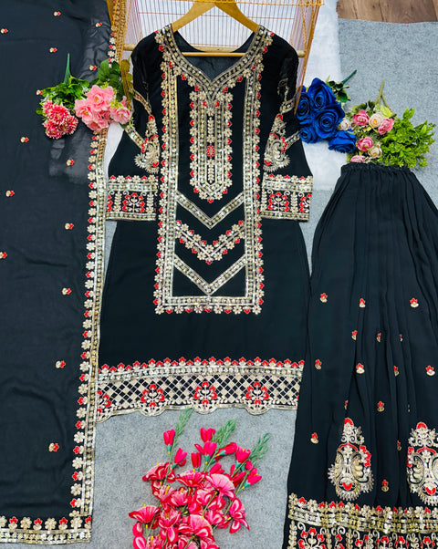 New Designer Collection In Pure Chinnon With Heavy Embroidery wrok