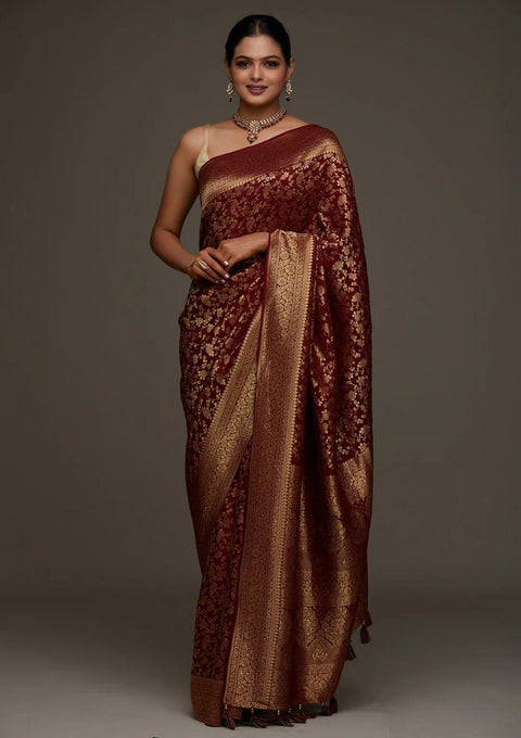 Having Jacquard Silk Fabric With Unstitched Blouse