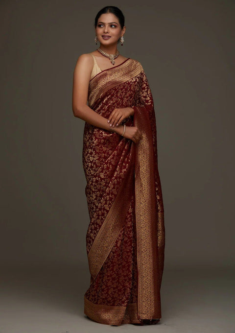 Having Jacquard Silk Fabric With Unstitched Blouse