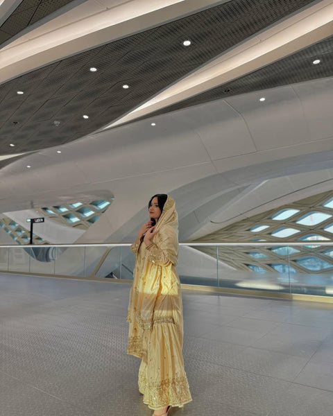 Presenting New Eid Collection In Pure Chinnon With Heavy sharara suit