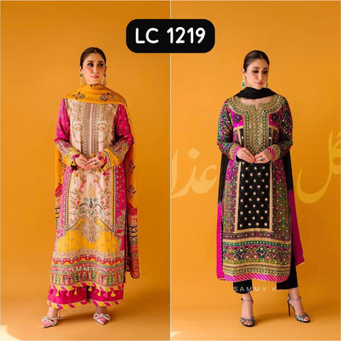 Printed&Embroidered Kurti and Pant suit with Dupatta/Buy Embroidered WORK