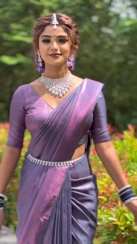 plain saree with stitched sequance blouse