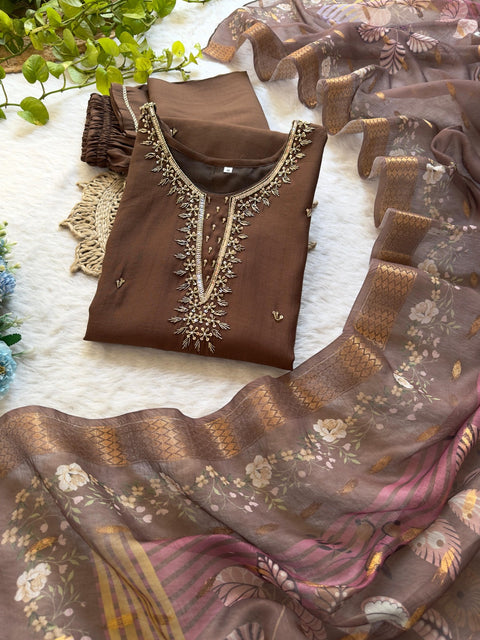 AIPURI COTTON EMBROIDERED KURTI SUIT