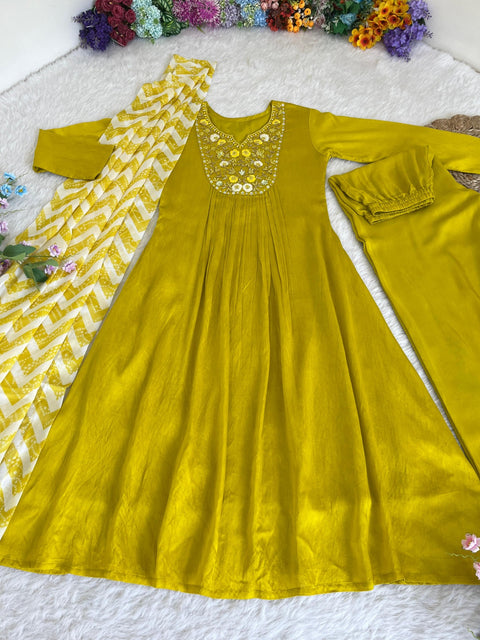 Beautiful Anarkali Gown With Pant and Dupatta
