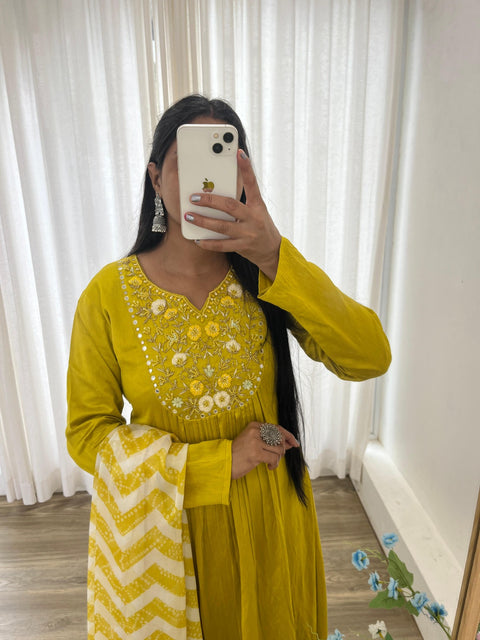 Beautiful Anarkali Gown With Pant and Dupatta