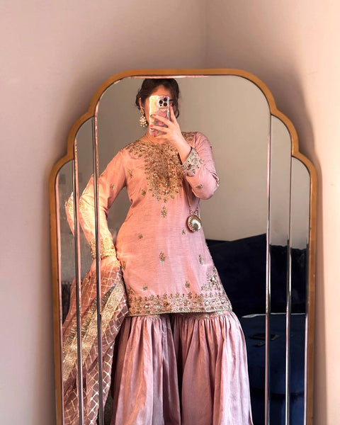 New Đěsigner Party Wear Look Top Plazzo & Dupatta suit