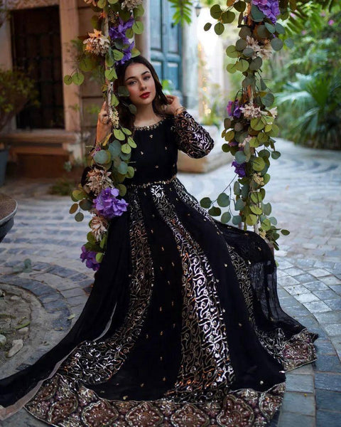 Embellished Anarkali Dress Designer Gown