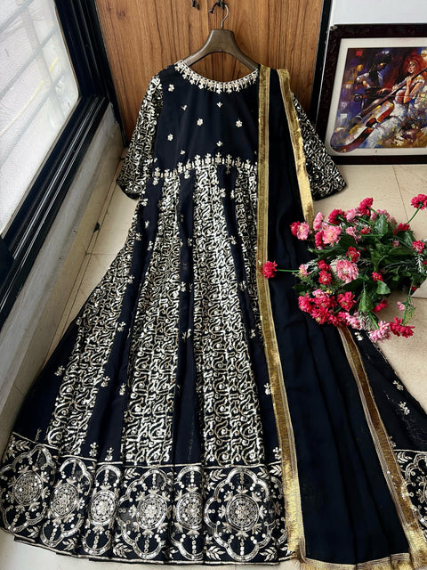 Embellished Anarkali Dress Designer Gown