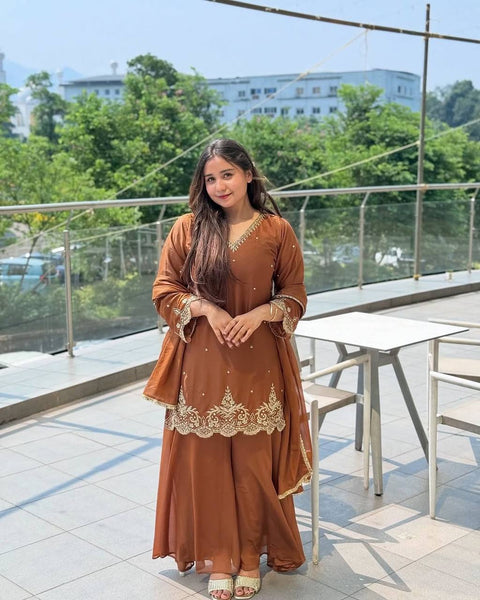 Presenting New Designer Party Wear Look Top-Plazzo and Dupatta