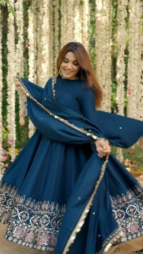 Georgette Embroidered Anarkali Kurti suit