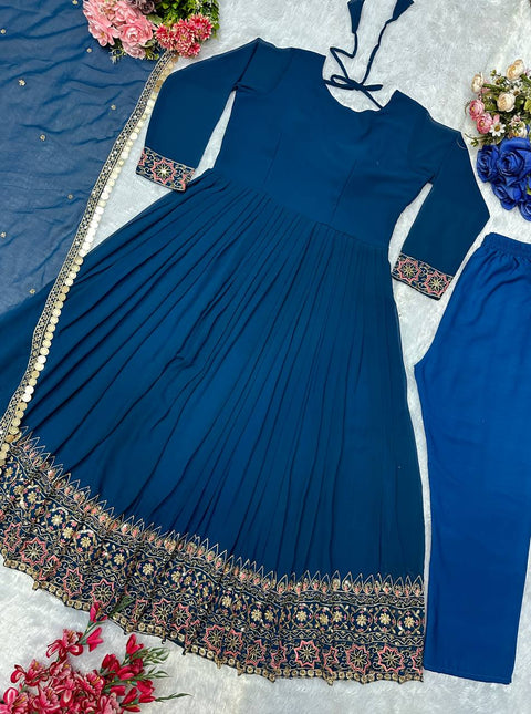 Georgette Embroidered Anarkali Kurti suit
