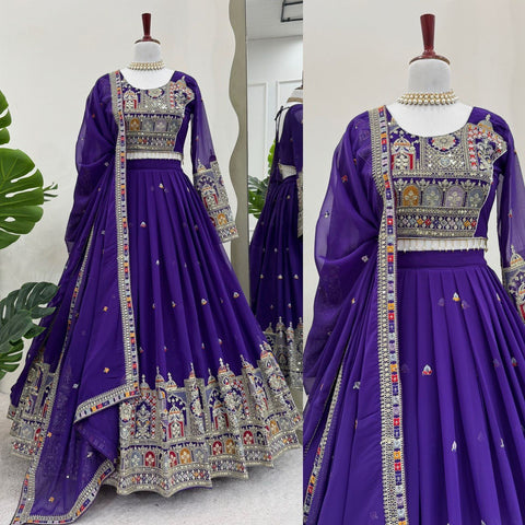 Indian Ready to wear Georgette Embroidery Sequence and Heavy dupatta