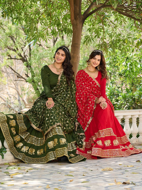 Digital Printed Crepe Silk Lehenga With Blouse And Modal Dupatta