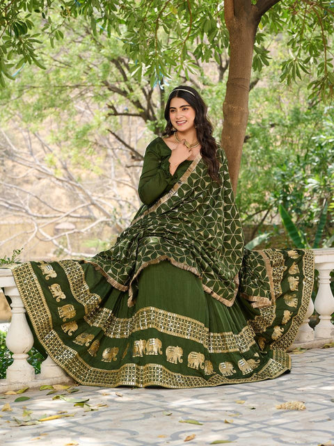 Digital Printed Crepe Silk Lehenga With Blouse And Modal Dupatta