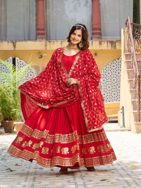 Digital Printed Crepe Silk Lehenga With Blouse And Modal Dupatta