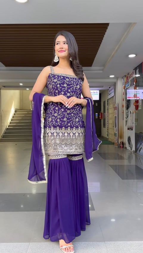 Exclusive Women Sharara Suits & New Fancy Sharara Georgette suit