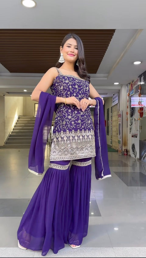 Exclusive Women Sharara Suits & New Fancy Sharara Georgette suit