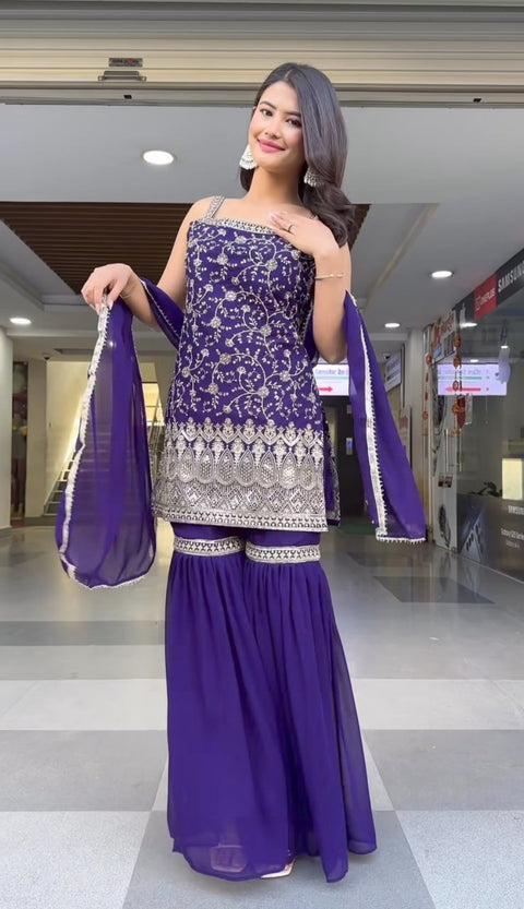 Exclusive Women Sharara Suits & New Fancy Sharara Georgette suit